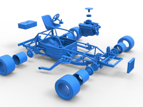 Vintage Asphalt Modified stock car Base V5 Scale 1 to 25 3D Print Model