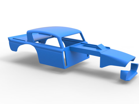 老式沥青改装库存车 V7 比例 1 至 25 的外壳 3D 打印模型