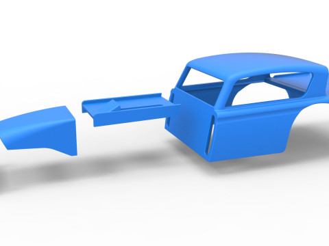 老式沥青改装库存车 V7 比例 1 至 25 的外壳 3D 打印模型