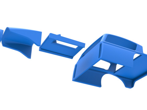 老式沥青改装库存车 V7 比例 1 至 25 的外壳 3D 打印模型