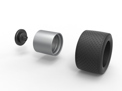 Wheel from Asphalt Modified stock car Version 6 Scale 1 to 25 3D Print Model