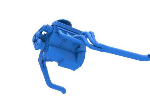 Engine of Vintage Asphalt Modified stock car Scale 1 to 25 3D Print Model