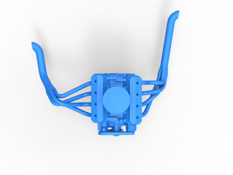 Engine of Vintage Asphalt Modified stock car Scale 1 to 25 3D Print Model