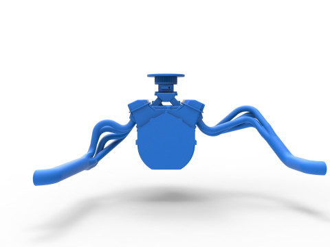 Engine of Vintage Asphalt Modified stock car Scale 1 to 25 3D Print Model