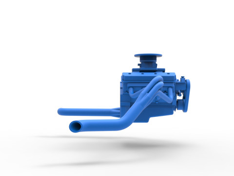 Engine of Vintage Asphalt Modified stock car Scale 1 to 25 3D Print Model