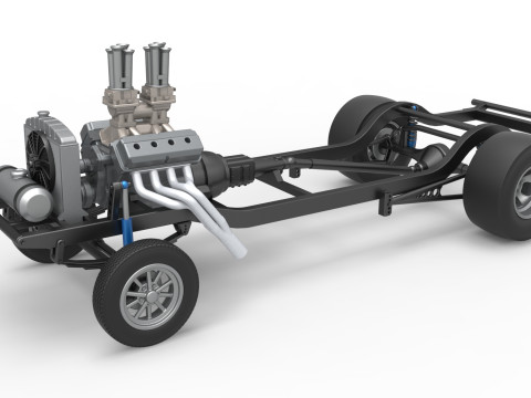 Chassis van Gasser Versie 2 Schaal 1 t/m 25 3D printmodel
