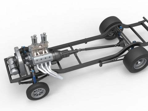Chassis van Gasser Versie 2 Schaal 1 t/m 25 3D printmodel