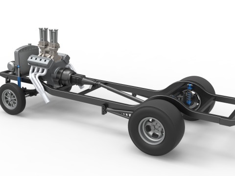Chassis van Gasser Versie 2 Schaal 1 t/m 25 3D printmodel
