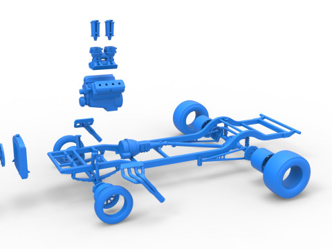 Chassis van Gasser Versie 2 Schaal 1 t/m 25 3D printmodel