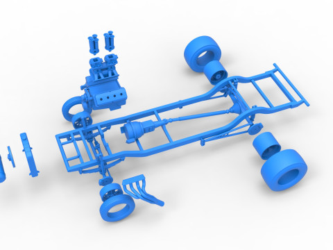 Chassis van Gasser Versie 2 Schaal 1 t/m 25 3D printmodel