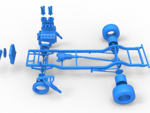 Chassis van Gasser Versie 2 Schaal 1 t/m 25 3D printmodel