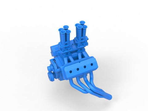 Gasser 버전 2 엔진 규모 1~25 3D 프린트 모델