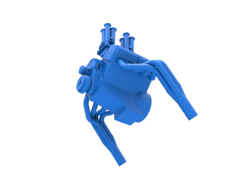 Gasser 버전 2 엔진 규모 1~25 3D 프린트 모델