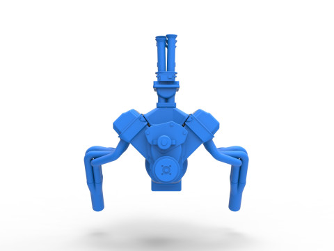 Gasser 버전 2 엔진 규모 1~25 3D 프린트 모델