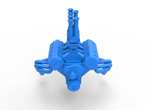 Gasser 버전 2 엔진 규모 1~25 3D 프린트 모델