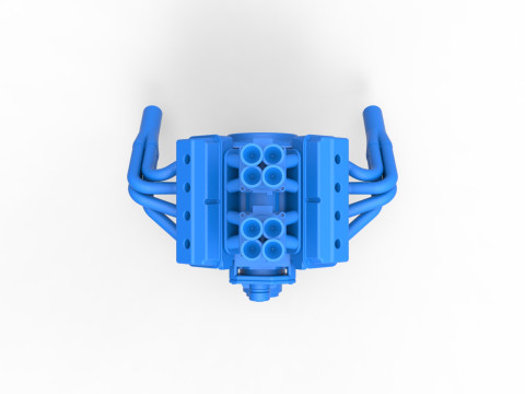 Gasser 버전 2 엔진 규모 1~25 3D 프린트 모델