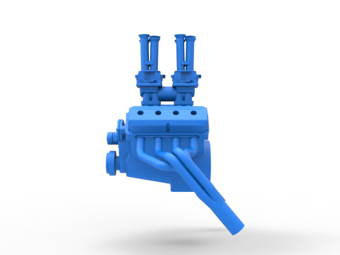 Gasser 버전 2 엔진 규모 1~25 3D 프린트 모델