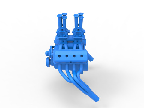 Gasser 버전 2 엔진 규모 1~25 3D 프린트 모델