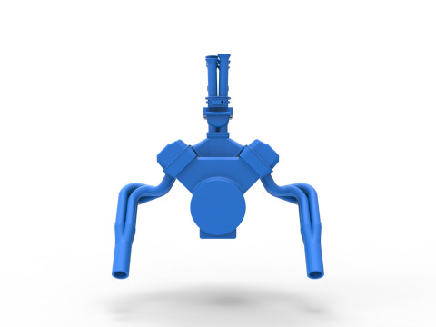 Gasser 버전 2 엔진 규모 1~25 3D 프린트 모델