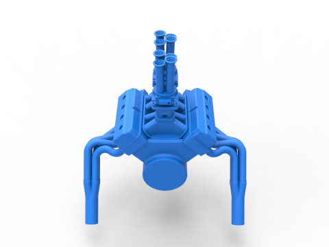 Gasser 버전 2 엔진 규모 1~25 3D 프린트 모델