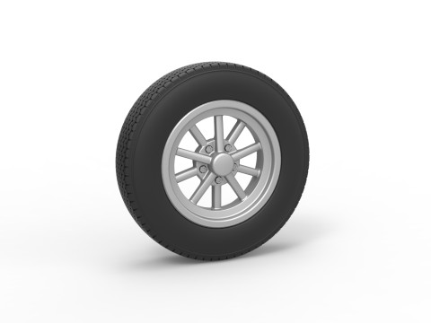 Roda depan dragster jadul Versi 6 Skala 1 sampai 25 Model Cetak 3D