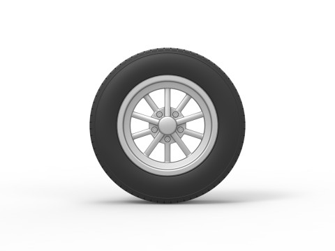 올드 스쿨 드래그스터 버전 6 스케일 1 ~ 25의 앞바퀴 3D 프린트 모델