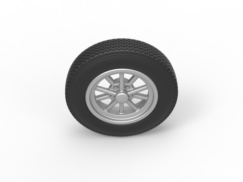 올드 스쿨 드래그스터 버전 6 스케일 1 ~ 25의 앞바퀴 3D 프린트 모델