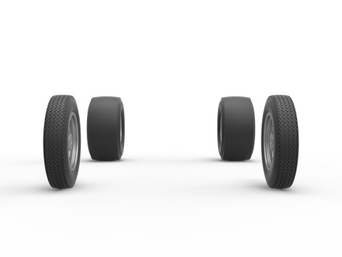 Набір коліс Gasser Version 2 Масштаб від 1 до 25 3D Принт Модель