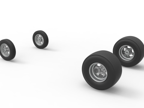 Набір коліс Gasser Version 2 Масштаб від 1 до 25 3D Принт Модель