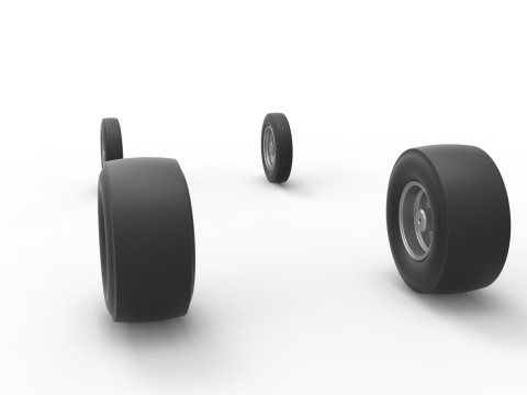 Набір коліс Gasser Version 2 Масштаб від 1 до 25 3D Принт Модель