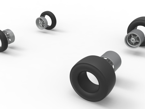 Набір коліс Gasser Version 2 Масштаб від 1 до 25 3D Принт Модель