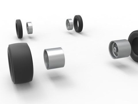 Набір коліс Gasser Version 2 Масштаб від 1 до 25 3D Принт Модель