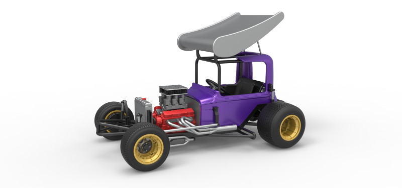 Mobil stok Supermodifikasi Bersayap Vintage untuk Skala Kotoran 1 hingga 25 Model Cetak 3D .c4d .max .obj .3ds .fbx .stl .blend