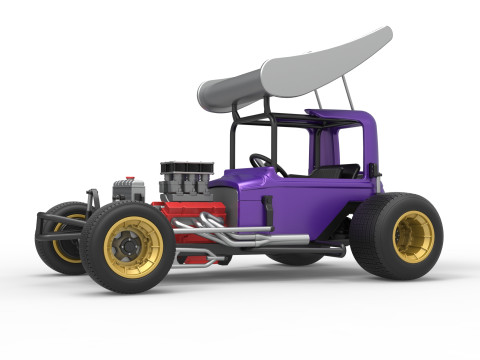 Mobil stok Supermodifikasi Bersayap Vintage untuk Skala Kotoran 1 hingga 25 Model Cetak 3D