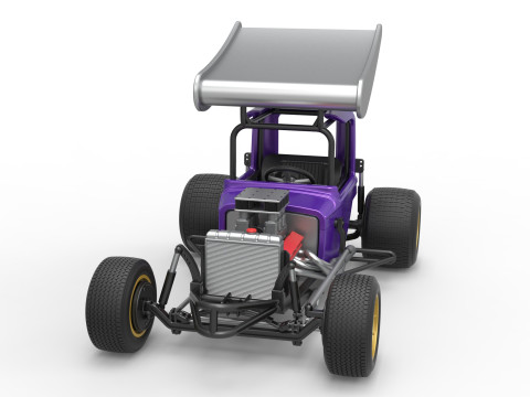 Mobil stok Supermodifikasi Bersayap Vintage untuk Skala Kotoran 1 hingga 25 Model Cetak 3D