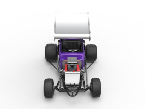 Mobil stok Supermodifikasi Bersayap Vintage untuk Skala Kotoran 1 hingga 25 Model Cetak 3D