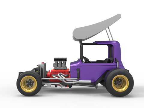 Mobil stok Supermodifikasi Bersayap Vintage untuk Skala Kotoran 1 hingga 25 Model Cetak 3D