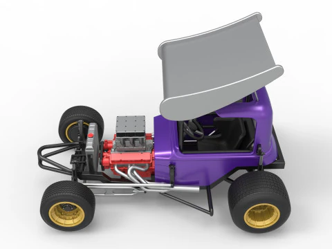 더트 스케일 1~25용 빈티지 날개 슈퍼수정 스톡 카 3D 프린트 모델