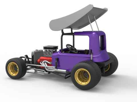 Mobil stok Supermodifikasi Bersayap Vintage untuk Skala Kotoran 1 hingga 25 Model Cetak 3D