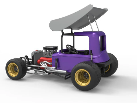 더트 스케일 1~25용 빈티지 날개 슈퍼수정 스톡 카 3D 프린트 모델