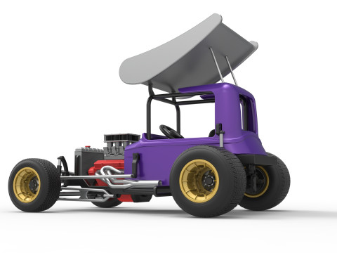 Mobil stok Supermodifikasi Bersayap Vintage untuk Skala Kotoran 1 hingga 25 Model Cetak 3D