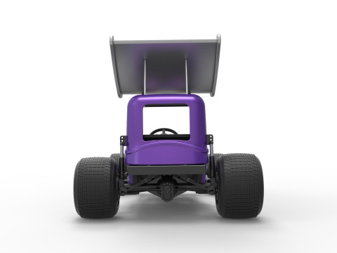 Mobil stok Supermodifikasi Bersayap Vintage untuk Skala Kotoran 1 hingga 25 Model Cetak 3D