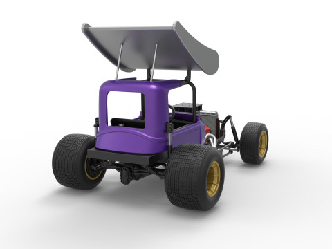 Mobil stok Supermodifikasi Bersayap Vintage untuk Skala Kotoran 1 hingga 25 Model Cetak 3D