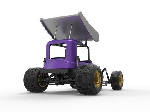 Mobil stok Supermodifikasi Bersayap Vintage untuk Skala Kotoran 1 hingga 25 Model Cetak 3D