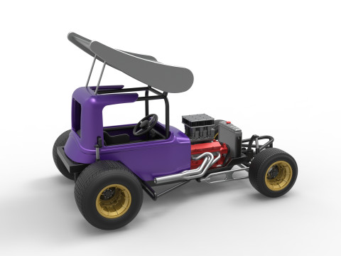 Mobil stok Supermodifikasi Bersayap Vintage untuk Skala Kotoran 1 hingga 25 Model Cetak 3D