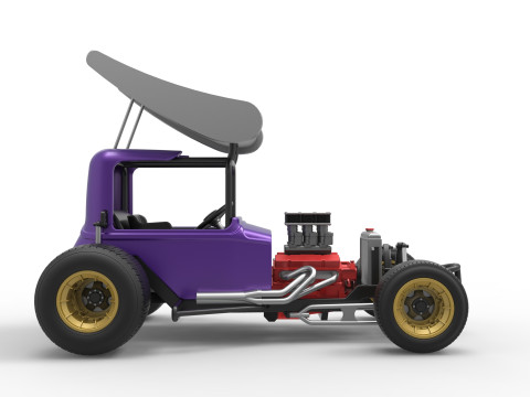 Mobil stok Supermodifikasi Bersayap Vintage untuk Skala Kotoran 1 hingga 25 Model Cetak 3D