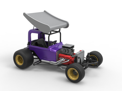 Mobil stok Supermodifikasi Bersayap Vintage untuk Skala Kotoran 1 hingga 25 Model Cetak 3D