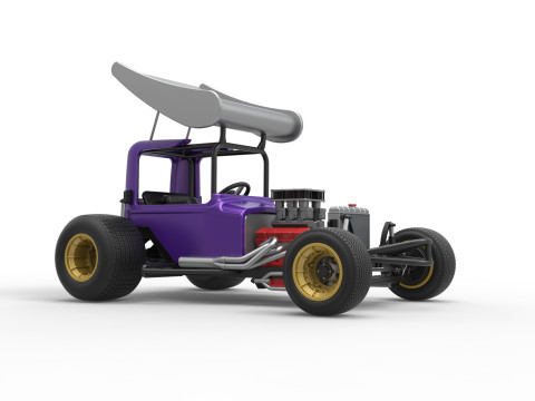 Mobil stok Supermodifikasi Bersayap Vintage untuk Skala Kotoran 1 hingga 25 Model Cetak 3D