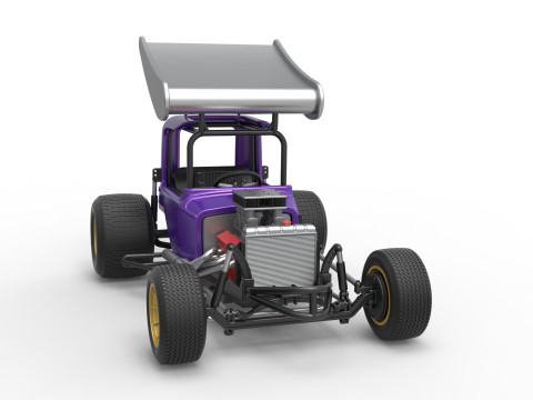 Mobil stok Supermodifikasi Bersayap Vintage untuk Skala Kotoran 1 hingga 25 Model Cetak 3D