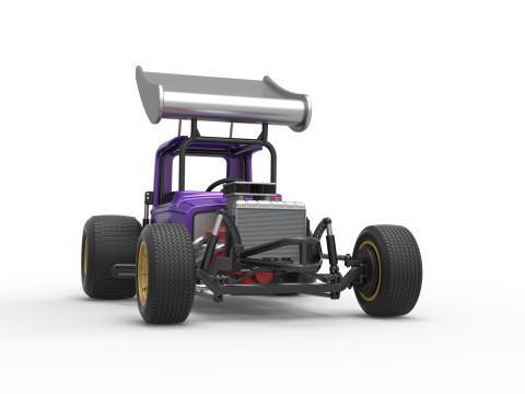 Mobil stok Supermodifikasi Bersayap Vintage untuk Skala Kotoran 1 hingga 25 Model Cetak 3D